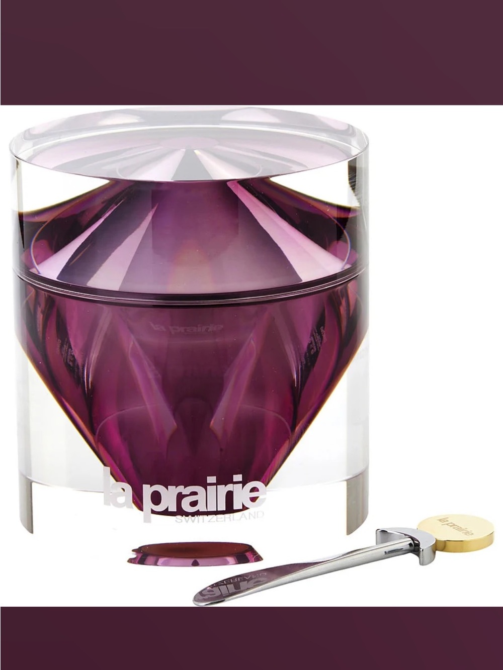 La Prairie Purple Crystal-Effect Moisturizer Jar with Spoon